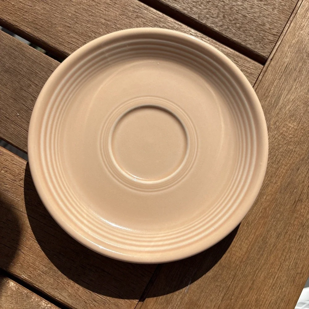 FiestaWare Pastel Saucers Apricot Discontinued Homer Laughlin Coffee Core -‎ 4